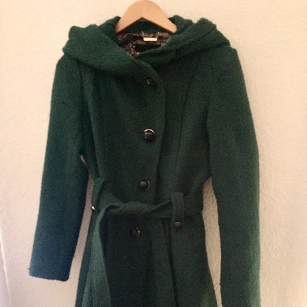 Tweed Coat Steve Madden Belted Hooded